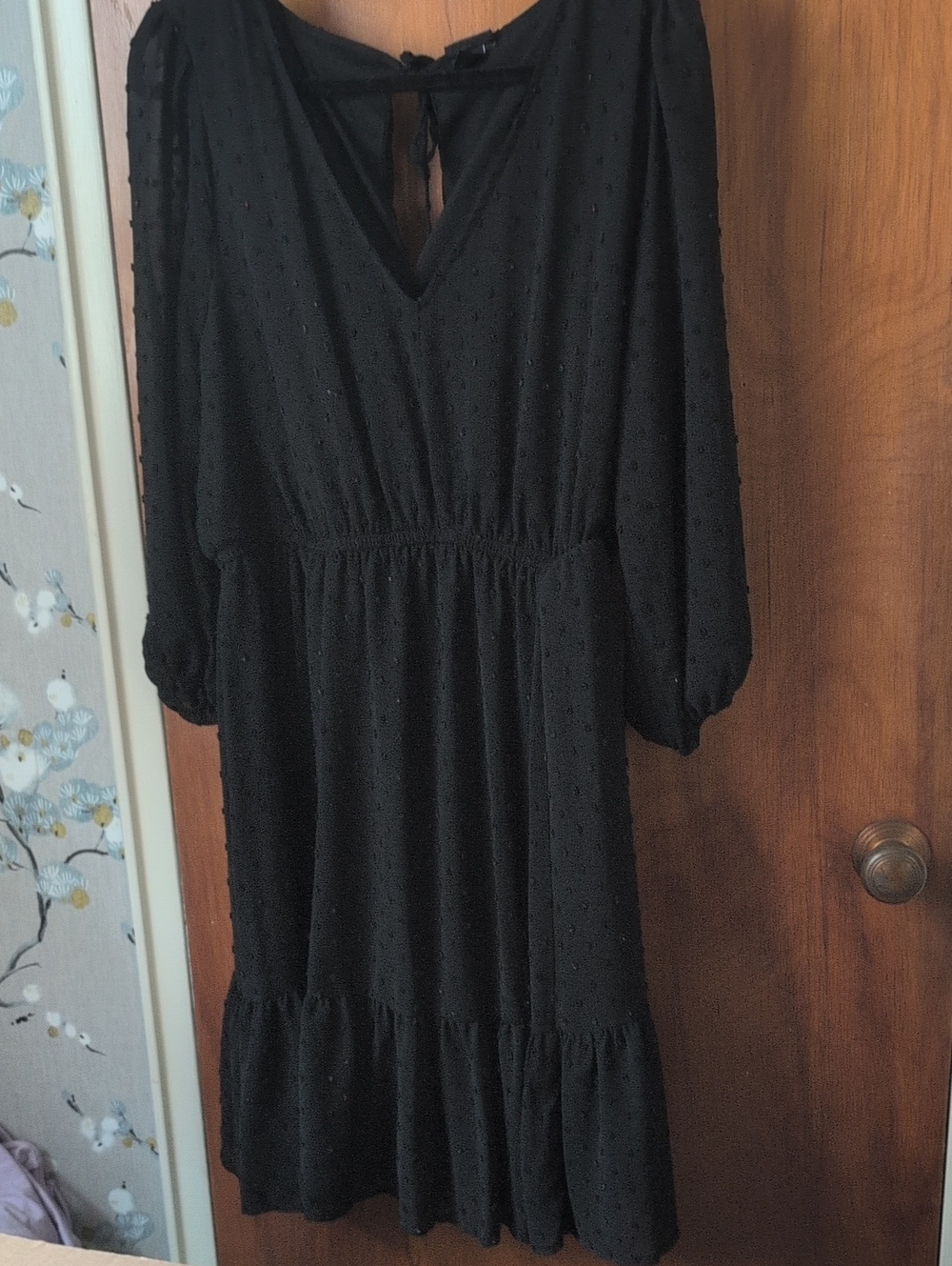 torrid Black V-Neck Long Sleeve Tiered Dress